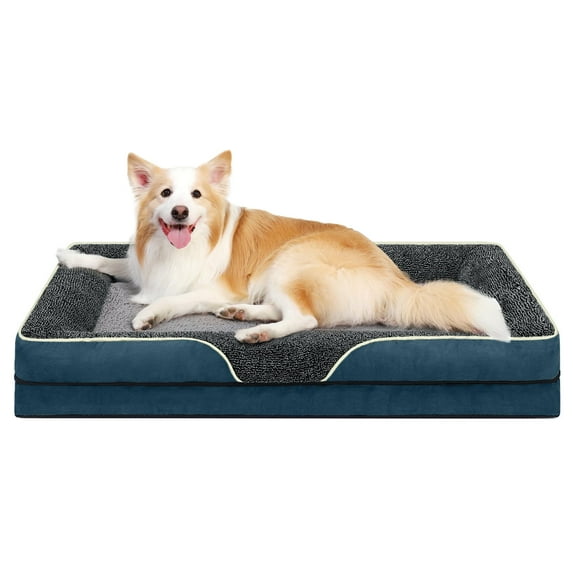 PayUSD Dog Beds for Large Medium Small Dogs Orthopedic Pet Bed Sofa Supportive Egg Crate Foam Animal Couch with Removable Washable Cover Non Skid Bottom S to XL