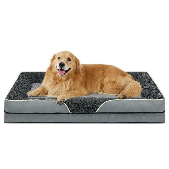 PayUSD Dog Beds for Large Medium Small Dogs Orthopedic Pet Bed Sofa Supportive Egg Crate Foam Animal Couch with Removable Washable Cover Non Skid Bottom S to XL