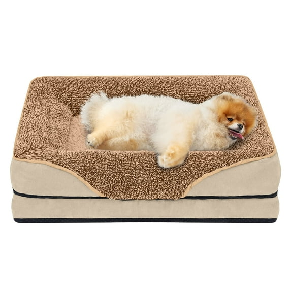 PayUSD Dog Beds for Large Medium Small Dogs Orthopedic Pet Bed Sofa Supportive Egg Crate Foam Animal Couch with Removable Washable Cover Non Skid Bottom S to XL