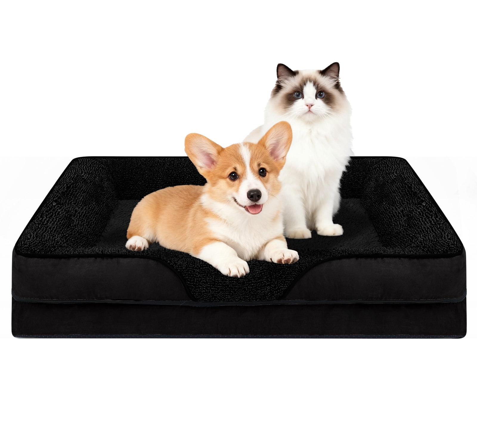 PayUSD Dog Beds for Large Medium Small Dogs Orthopedic Pet Bed Sofa Supportive Egg Crate Foam Animal Couch with Removable Washable Cover Non Skid Bottom S to XL