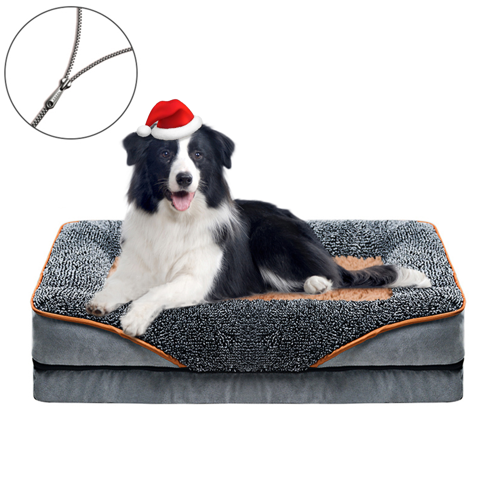 PawHut Elevated Dog Bed, Wooden Raised Pet Sofa, Portable Cat Lounge