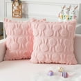 thumbnail image 1 of PayUSD Easter Pillow Covers 18x18 inch Set of 2 Easter Soft Plush Faux Fur Jacquard Throw Pillows for Bedroom Sofa Couch Chair Holiday Festivals Home Decor Easter Rabbit and Eggs, 1 of 8