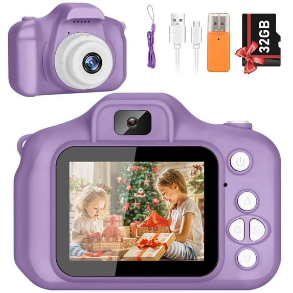 PayUSD Kids Camera 1080p HD Digital Video Camera for Kids 32gb Sd Card Mini Rechargeable Toddler Toys Christmas Birthday Festival Gifts for for 3-12 Years Kids