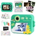 thumbnail image 1 of PayUSD Kids Camera Color Instant Print, Christmas Birthday Gifts for Girls and Boys, 1080P HD Video Digital Kids Camera with 32G Card 5 Color Rolls Paper, Toddler Camera for 3-12 Years Old, Green, 1 of 11