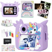 PayUSD Color Instant Print Camera for Kids, Kids Camera 1080P HD Video Digital Camera with 32G Card and 5 Rolls Paper，Christmas Birthday Gifts for Girls Boys for 3-12 Years Old, Purple