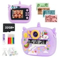 thumbnail image 1 of PayUSD Kids Camera Selfie Video Instant Print Birthday Gifts for Christmas Girls Boys Age 3-12 1080P Digital Photos Portable Toddler Toys for 4 5 6 7 8 9 10 Year Old with 32GB SD Card Purple Unicorn, 1 of 7