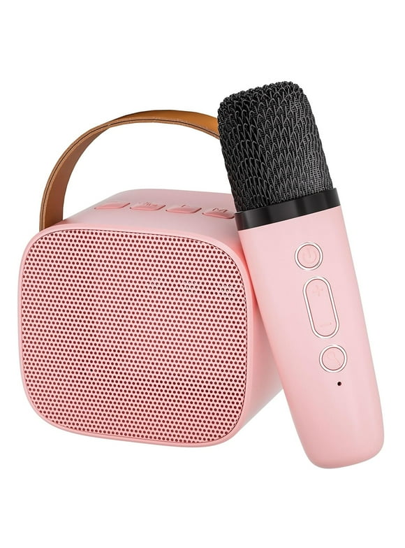 PayUSD Kids Karaoke Machine, Portable Bluetooth Speaker with Wireless Microphone for Kids Toys For 3-16 Years Old Girls For Kid Best Fun Birthday Gifts For 5 6 7 8 9 10 11 Years Teens Girl Boys Pink