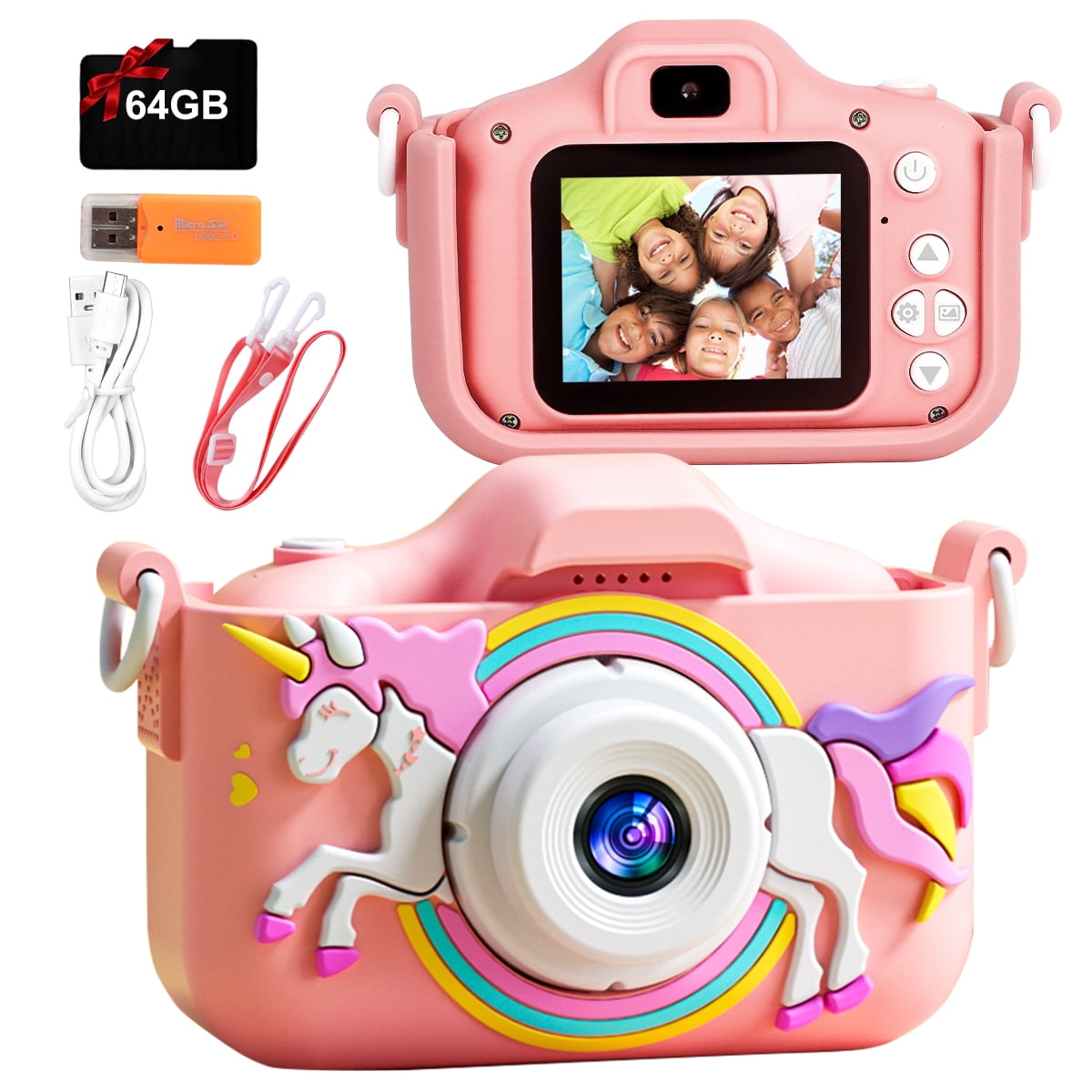 Kids Selfie Camera, Portable Digital Cameras Toys Moremore