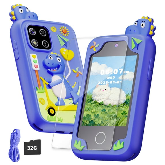 PayUSD Kids Smart Phone for Girls Boys 32GB Cell Phones Kids Toys Camera Touchscreen HD Dual Phones Christmas Birthday Gift Toddler Learning Education Toy