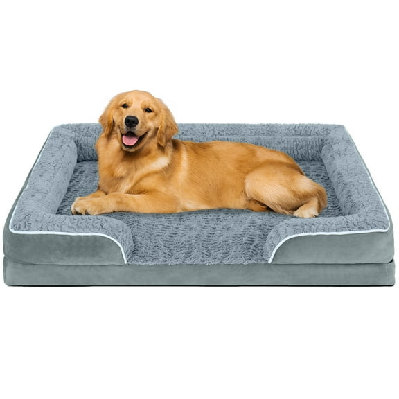 PayUSD Large Dog Bed for Extra Large Dogs Waterproof Orthopedic Dog Sofa Bed Non Slip Pet Couch with Removable Washable Cover Supportive Foam M to XXL, Gray