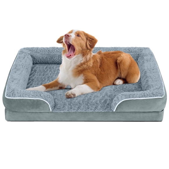 PayUSD Large Dog Bed for Large Dogs Waterproof Orthopedic Dog Sofa Bed Non Slip Pet Couch with Removable Washable Cover Supportive Foam M to XXL, Gray