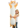 thumbnail image 1 of SANMADROLA Long Cat Plush Kawaii Body Pillow 59'' Cute Black Cat Stuffed Animals Soft Plushies, Kitten Plush Throw Pillow Doll Big Plush Toys Gift for Girlfriend, 1 of 8