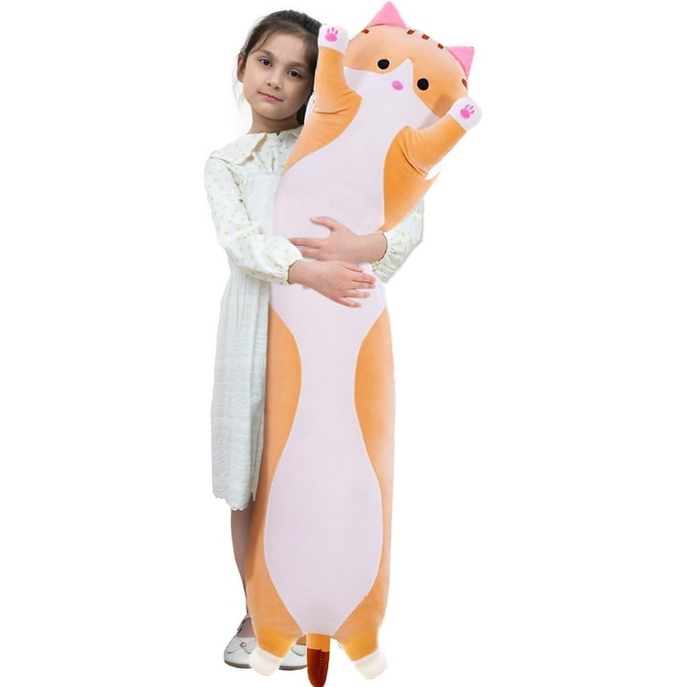 Long Cat Plush Body Pillow, Cute Cat Stuffed Animals Soft Plushies