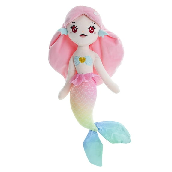 PayUSD Mermaid Princess Plush Toy Doll 14 Inch Cuddly Soft Hugging Stuffed Girl Toy Birthday Children's Day Christmas Gift for Toddlers Girls, Pink