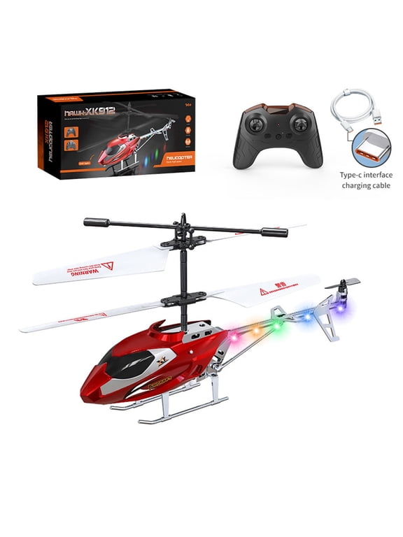 Remote Control Helicopter Mini Gyroscope RC Helicopters LED Light for Indoor to Fly for Kids and Beginners, Red