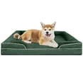 thumbnail image 1 of PayUSD Orthopedic Dog Bed for Large Dogs Memory Foam Dog Sofa Beds with Sides Non-Slip Bottom and Egg-Crate Foam Dog Couch Bed with Removable Washable Cover, Dark Green (35" L x 25" W x 6.5" Th), 1 of 8
