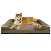 PayUSD Orthopedic Dog Bed for Large Dogs Waterproof Memory Foam Dog Sofa Beds with Sides Non-Slip Bottom and Egg-Crate Foam Dog Couch Bed with Removable Washable Cover,Brown (35" L x 25" W x 6.5" Th)