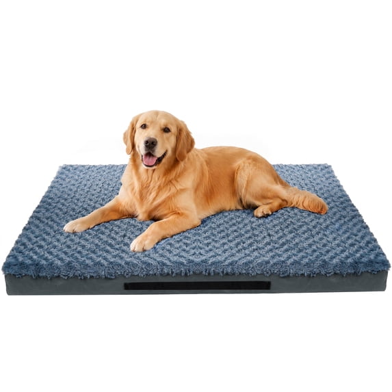 PayUSD Orthopedic Dog Bed for Large Medium Dogs, 36"x27" Egg Crate Foam Pet Mattress with Washable Plush Cover, Waterproof Liner, Non-Slip Bottom