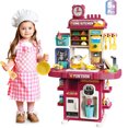 thumbnail image 1 of PayUSD Play Kitchen Kids Kitchen Play Set Toddler Toys 50 Pcs Accessories Set Large 30 inch, 1 of 6