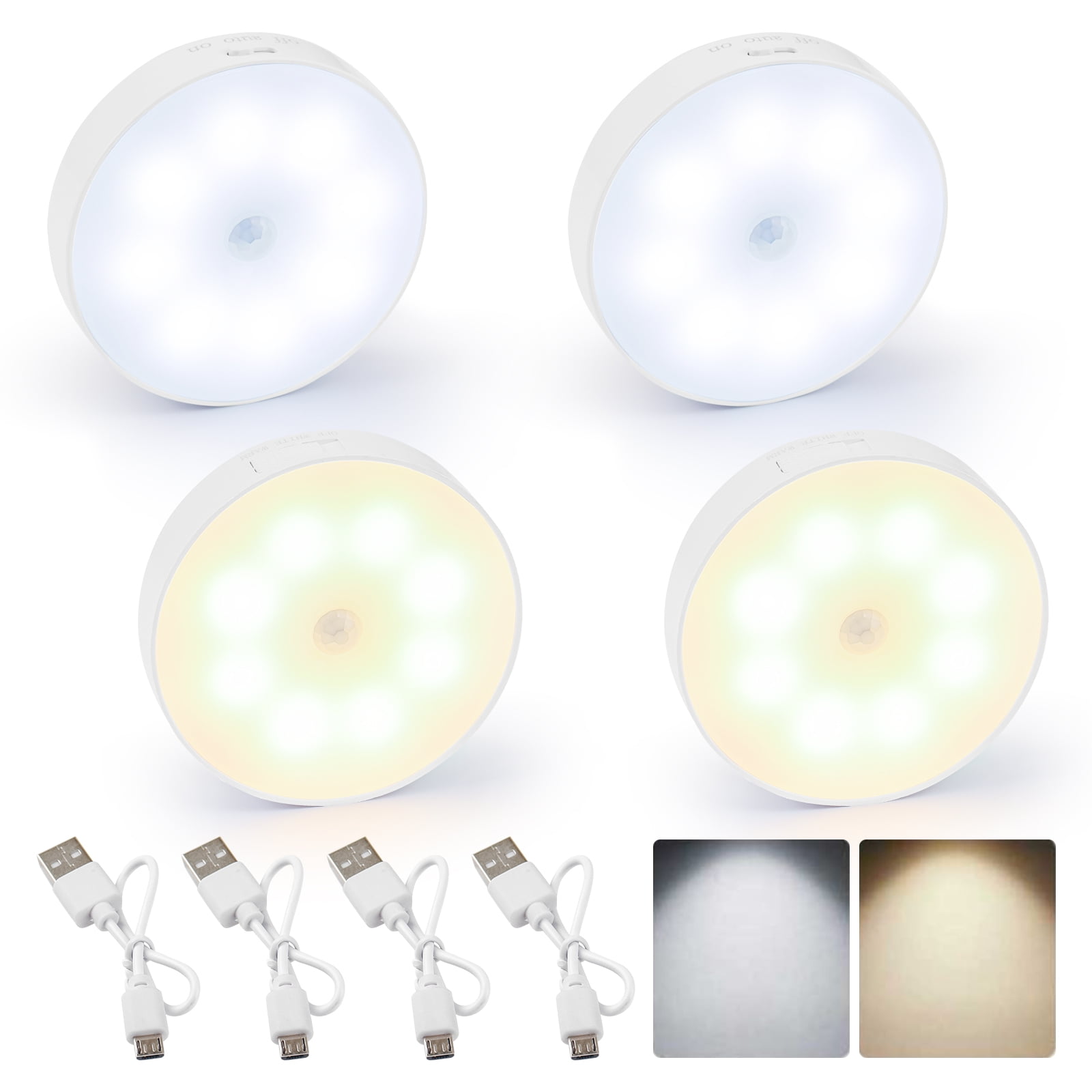 PayUSD Rechargeable Night Light, Mini Motion Sensor Battery Night Light