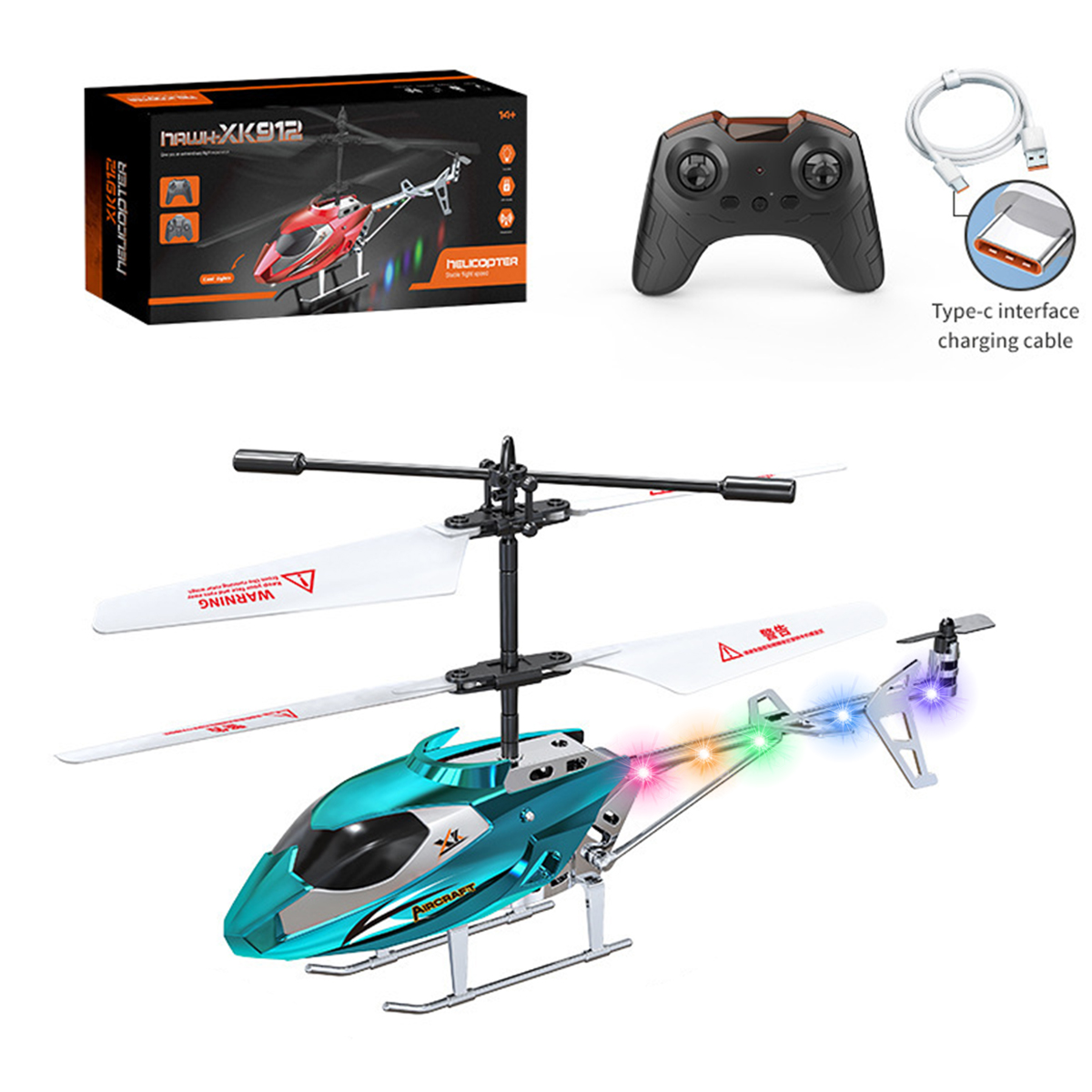 PayUSD Remote Control Helicopter Mini Gyroscope RC Helicopters LED Light for Indoor to Fly for Kids and Beginners, Blue - image 1 of 8