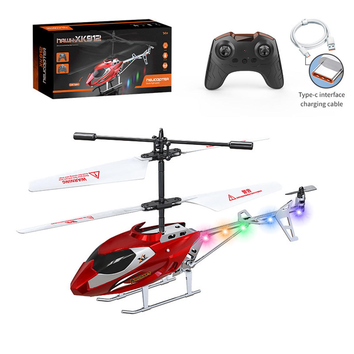 PayUSD Remote Control Helicopter Mini Gyroscope RC Helicopters LED Light for Indoor to Fly for Kids and Beginners, Red - image 1 of 8