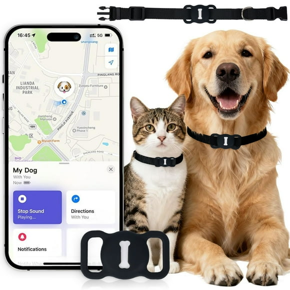 PayUSD Smart Dogs Cats Pets Tracker for Collar Dog Trackers Pet Location Tracker with Holder No Monthly Fee Anti-Lost Tracking Device for Pets Luggage Compatible with Apple Find My and Google Android