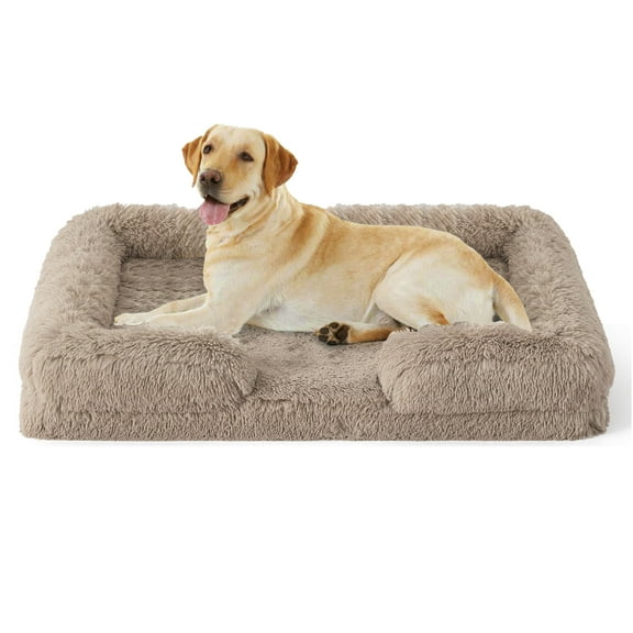 PayUSD Warming Fluffy Orthopedic Dog Beds for Large Dogs,Dog Bed with Plush Thick Egg Foam Support and Non-Slip Bottom, Large Waterproof and Machine Washable Pet Bed Cover