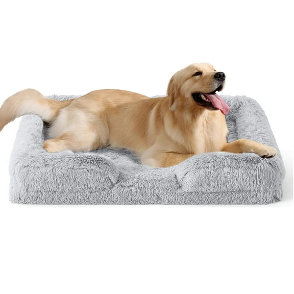 PayUSD Warming Fluffy Orthopedic Dog Beds for Large Dogs,Dog Bed with Plush Thick Egg Foam Support and Non-Slip Bottom, Large Waterproof and Machine Washable Pet Bed Cover