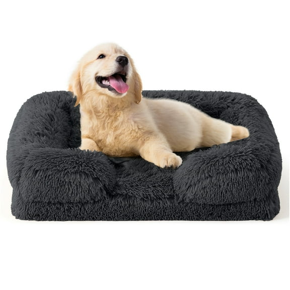 PayUSD Warming Fluffy Orthopedic Dog Beds for Large Dogs,Dog Bed with Plush Thick Egg Foam Support and Non-Slip Bottom, Large Waterproof and Machine Washable Pet Bed Cover