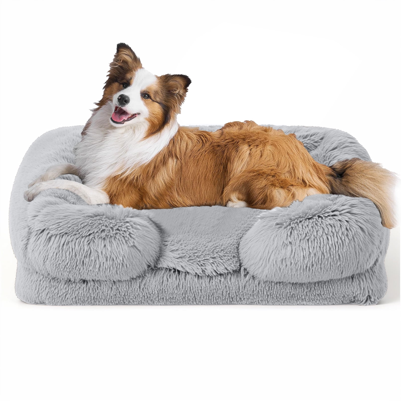 PayUSD Warming Fluffy Orthopedic Dog Beds for Large Dogs,Dog Bed with Plush Thick Egg Foam Support and Non-Slip Bottom, Large Waterproof and Machine Washable Pet Bed Cover