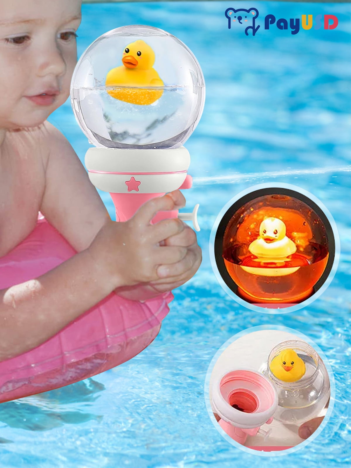 PayUSD Pool Toys Water Gun for Kids Summer Water Squirt Guns with Light