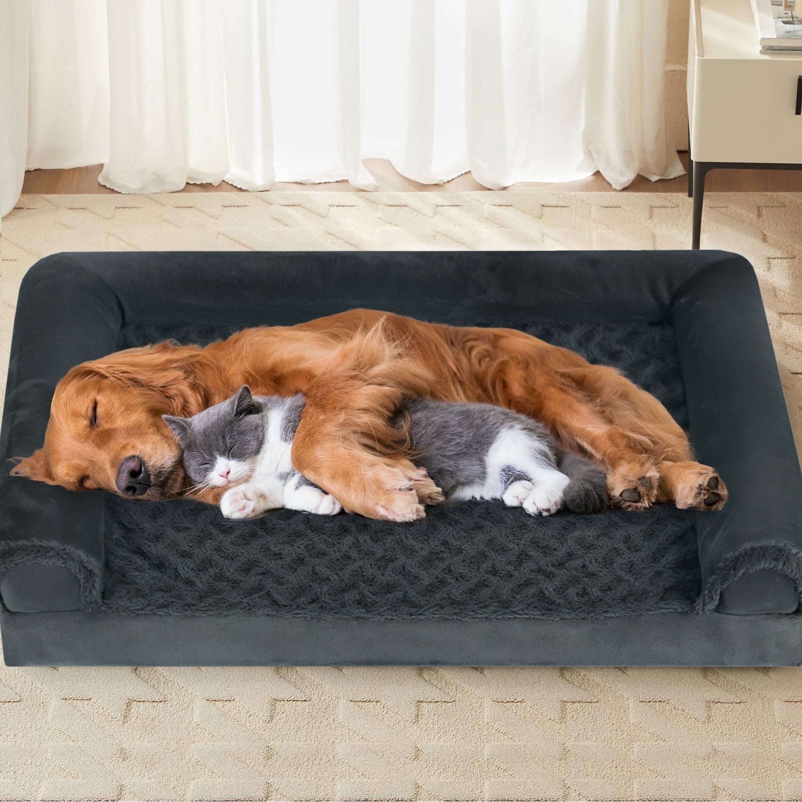 Walmart Black Friday Deals 2025 - "PayUSD Waterproof Orthopedic Dog Bed, Egg Crate Foam Pet Sofa, Removable Cover, XL 42""x30"