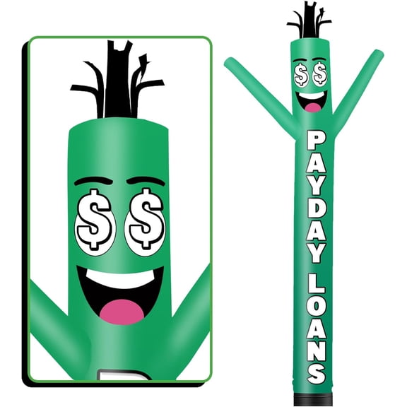 Payday Loans Inflatable Tube Man Wacky Wavy Dancing Guy for Outdoor Decoration Advertising Business Promotion (Blower Not Included)