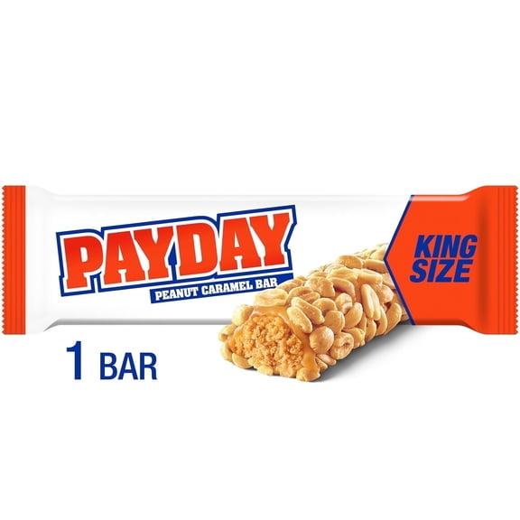 Payday Peanut Caramel King Size Candy, Bar 3.4 oz - 3 Pack