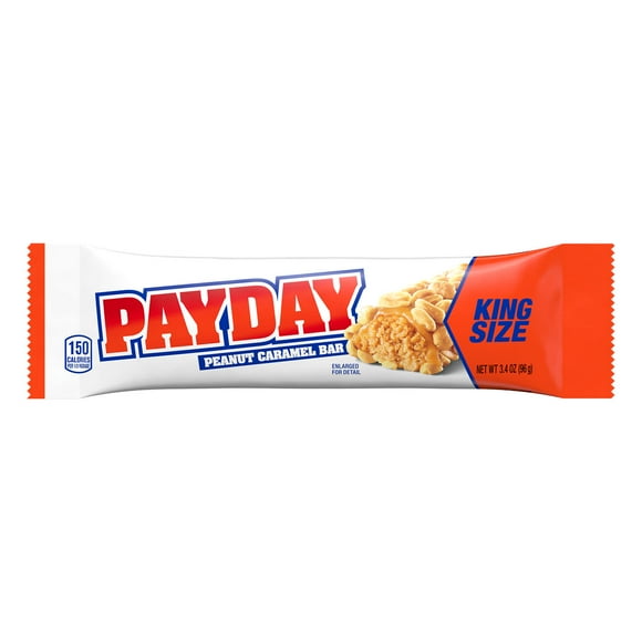 Payday Peanut Caramel King Size Candy, Bar 3.4 oz
