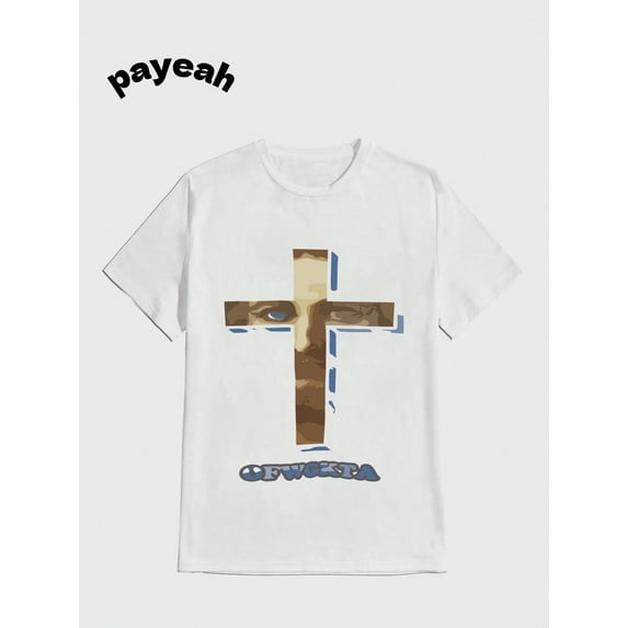 Payeah Odd Future - Black Cross T-Shirt Casual Digital Print Pure Heavy Cotton T Shirt 100% Cotton