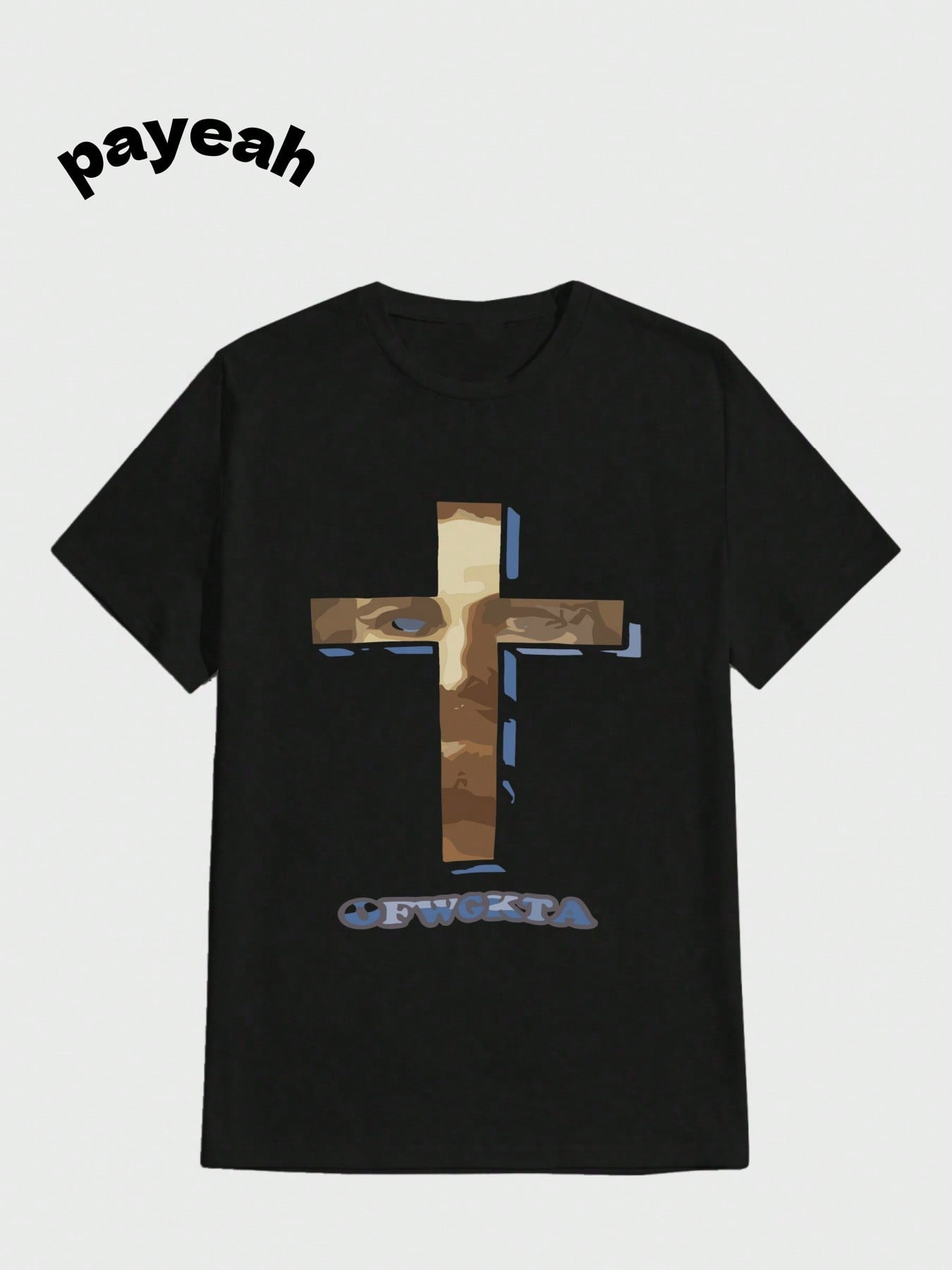 Payeah Odd Future - Black Cross T-Shirt Casual Digital Print Pure Heavy ...
