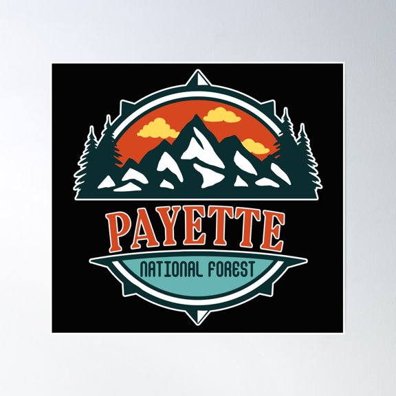 Payette National Forest Poster Wall Art, Modern Wall Decor, 16x16 UNFRAMED