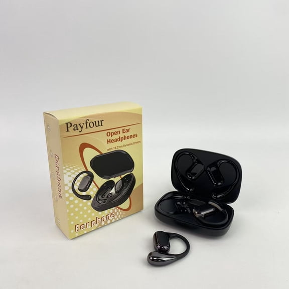 Payfour earphone,Upgraded Open Ear Headphones,Over Ear Earbuds with Ergonomic Earhook,Bluetooth Headphones 6.0 with Smart Digital Display,80H Playtime,IPX7 Waterproof