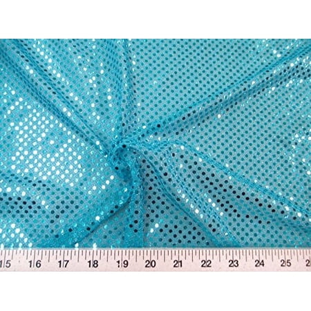 Payless Fabric 44" 100% Polyester Sequin Dots Craft Fabric By the Yard, Turquoise