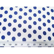 Payless Fabric 60" Polyester Blend Spandex Jersey Dots Apparel Fabric By the Yard, White and Blue