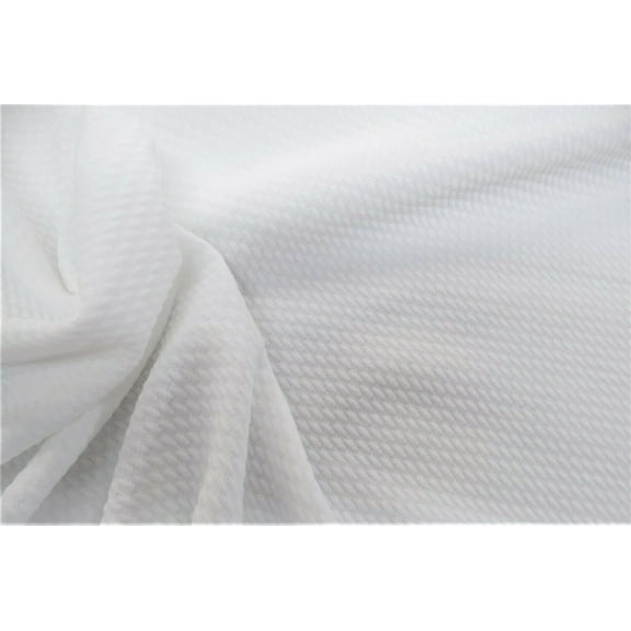 Payless Fabric 60" Spandex Polyester Blend Solid Bullet Liverpool Apparel Fabric By the Yard, White S10
