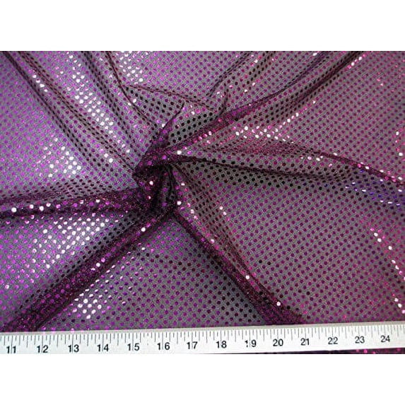 Paylessfabric Fabric Stretch Glitter Mesh Sequin Dots Black and Purple ...