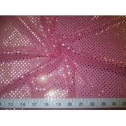 Paylessfabric Fabric Stretch Glitter Mesh Sequin Dots Magenta Pink and Gold Sheer Sparkle L50