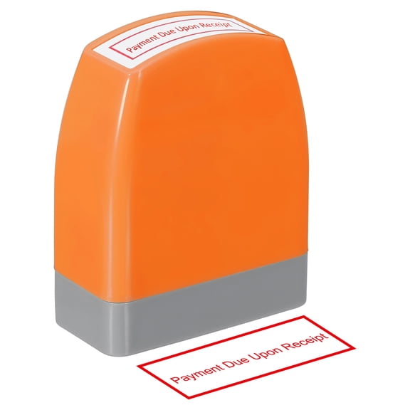Payment Due Upon Receipt Notice Stamp Self Inking, Red Ink Office Stamps Pre Inked Message Stamp Refillable Business Stamp, Orange