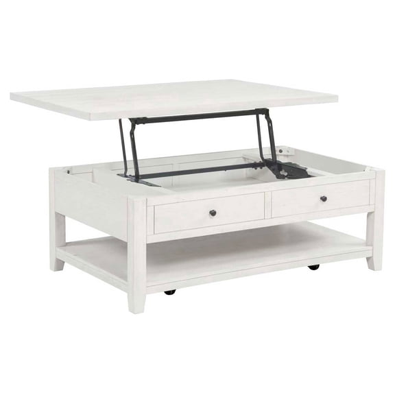 Payne 48-inch Mobile Lift Top Coffee Table Distressed White