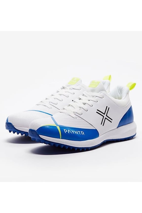 V Pimple (White & Blue) Cricket Shoes - 2022