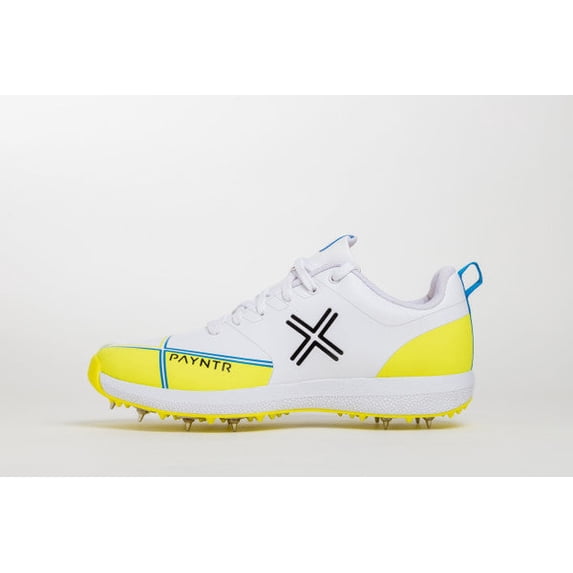 Payntr X Batting Spike (White & Yellow) Cricket Shoes