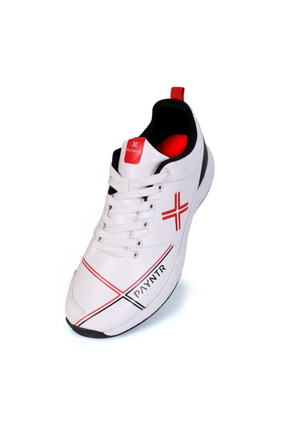 X Rubber Stud (White & Black) Cricket Shoes